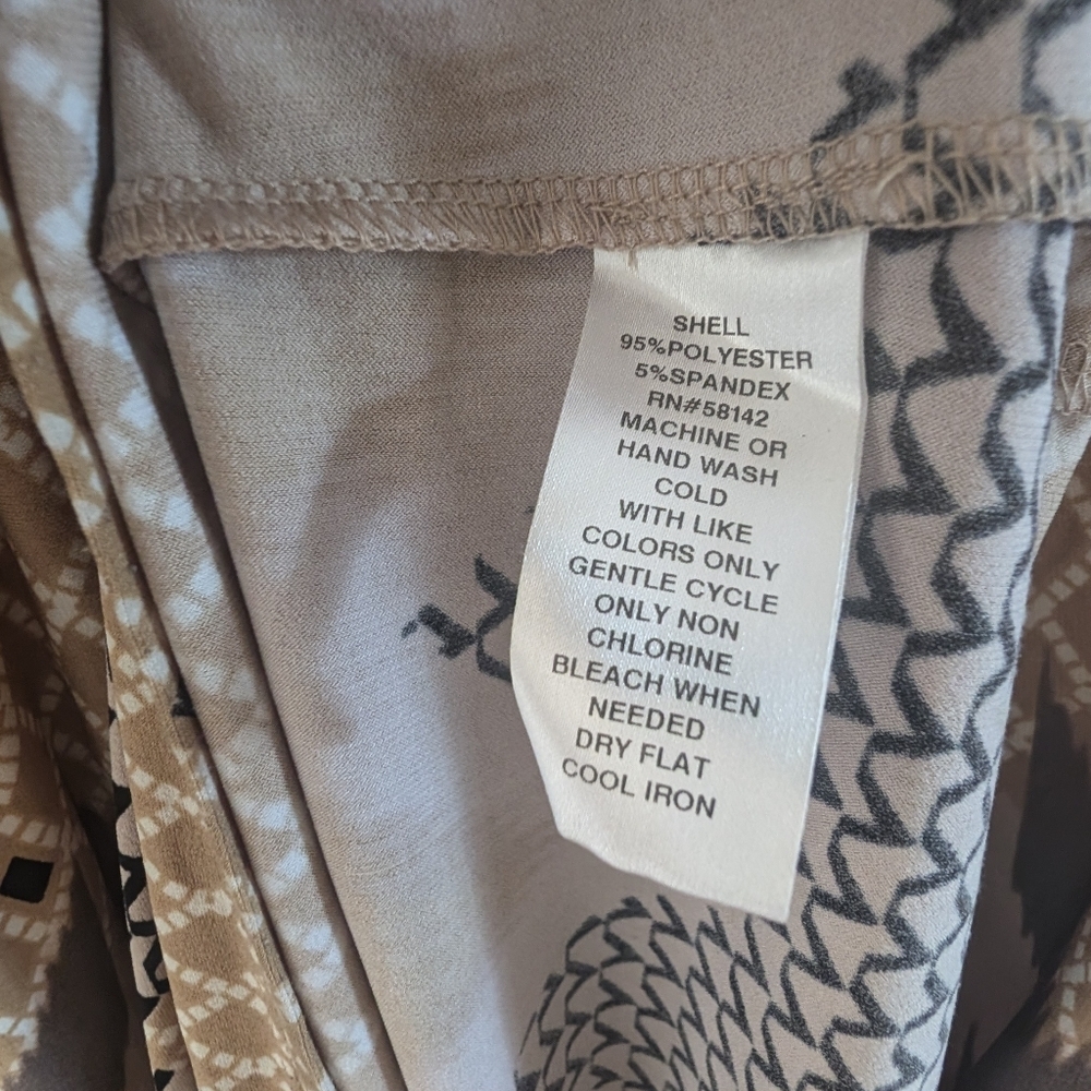 London Times Tan and Brown Chevron Pattern Halter Maxi Dress - Picture 8 of 14
